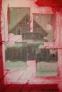 This multi-media work by Tina Lindegaard is an evocative look at home. The untitled work is in the Belonging exhibition at the Visual Arts Centre. David F. Rooney photo