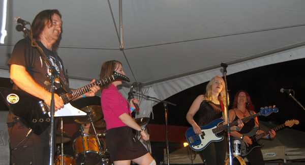 Lead guitarist Marty Stroo (left) makes his guitar sing on Friday. David F. Rooney photo