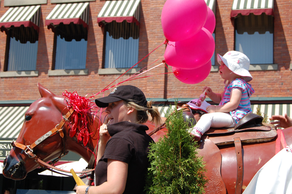 Some float participants were very young, like this younsgster perched atop a fiberglas horse for the Last Drop float. David F. Rooney photo