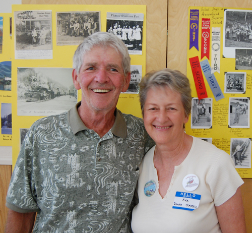 Jim Floyd poses with Ada Domke Jarvis at the South Country Reunion that was held at St. Peter's Anglican Church. David F. Rooney photo