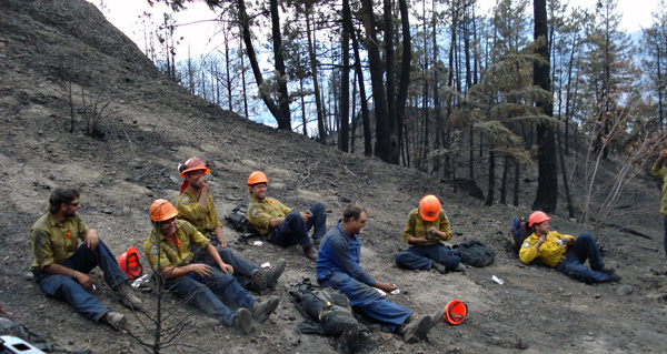 It's not pretty, but this gentle slope was a welcome place to sit down for a well-deserved lunch after a morning at the Glenrosa Fire. Photo courtesy of Ben Parsons