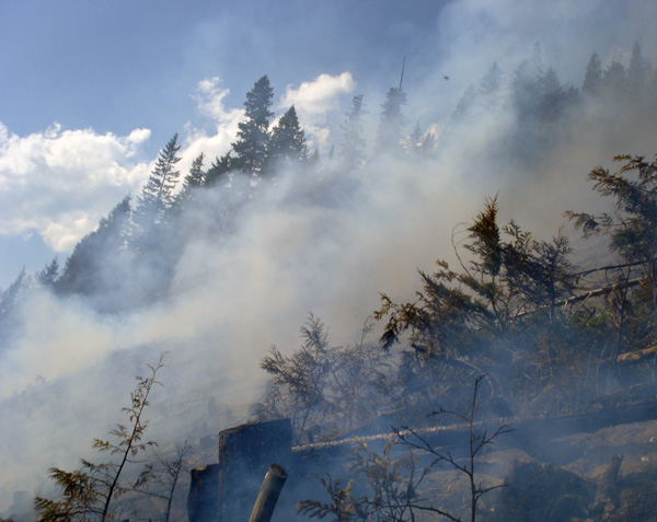 Yet another scene of smoke and flame at French Creek. Photo courtesy of Ben Parsons