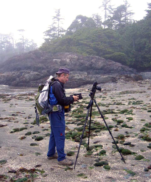 Photographer Kip Wiley prepares to make some photographs on the beach. Photo courtesy of Cherie Vanoverbeke