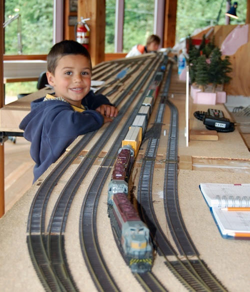 Zachary Depas of Calgary really enjoyed the model trains at the Railway Museum this afternoon. David F. Rooney photo