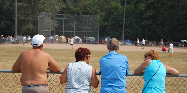 These spectators enjoyed watching Revelstoke's Sharkbait play the PK Rebels. David F. Rooney photo