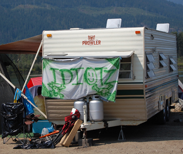 Many of the teams brought signs to denote their territory in the campgrounds near Centennial Park. David F. Rooney photo