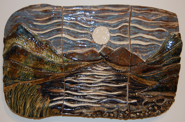 Moonrise, a ceramic wall hanging by Nancy Geismar, clearly demonstrates that ceramics are about far more than just cups, bowls and urns. David F. Rooney photo