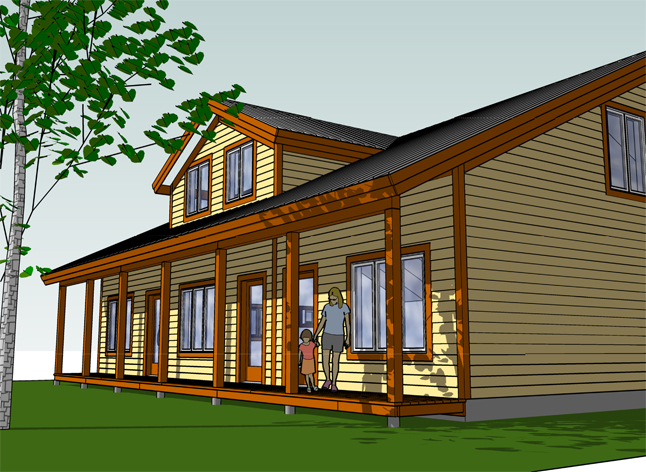 Another view of the proposed triplex. Illustration courtesy of the Revelstoke Housing Society