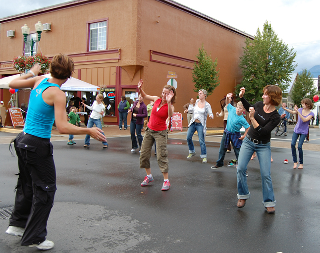 The Colombian rhythms of Zumba enervated the Zuma-ists themselves and the crowd that watched them perform. David F. Rooney photo