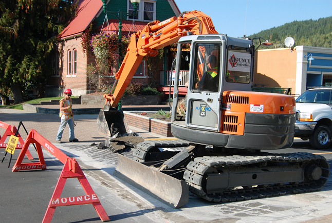 Here we go again! Workers ripped up the intersection of Mackenzie and Third and mackenzie and Second on Monday. They;re finishing the job that was started back in April. David F. Rooney photo