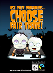 Local Fair Trade Committee members may be going door-to-door and offering YOU treats. Poster courtesy of the Fair Trade Committee
