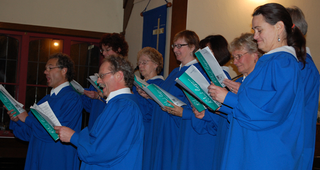 The United Church Choir exercises its vocal chords. David F. Rooney photo