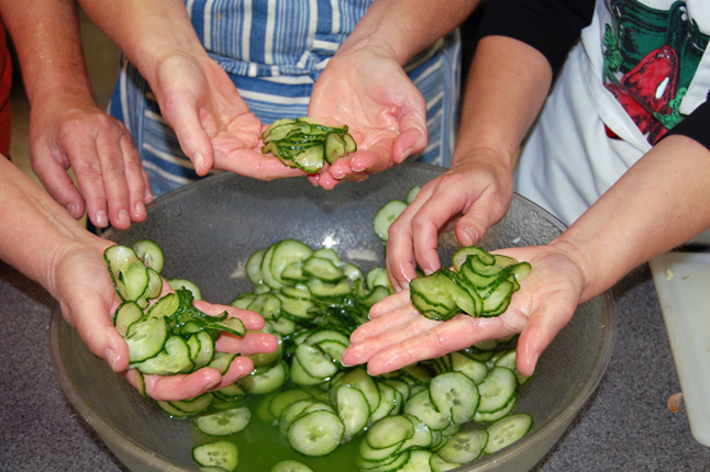 Lightly pickled cucumber slices are gently squeezed prior to building a fantastic salad. David F. Rooney photo 