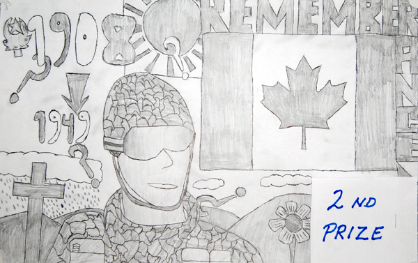 Kane Campbell won second prize in the Grade 6/7 black and white poster category.