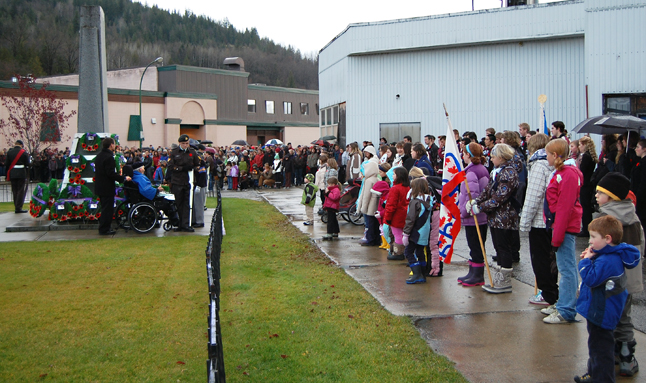 Girl Guides and other children watch the ceremony. David F. Rooney photo