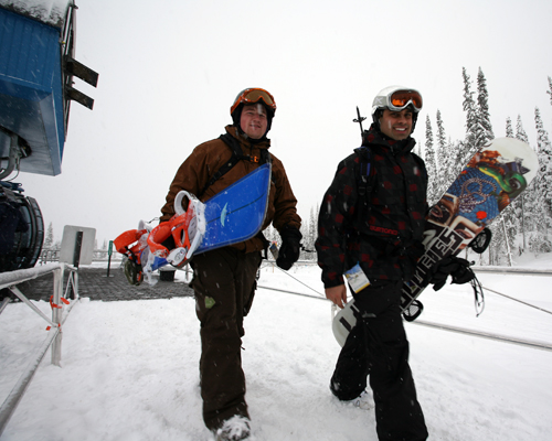 These two boarders looked eager for action. Photo courtesy of Karilyn Kempton/Revelstoke Mountain Resort