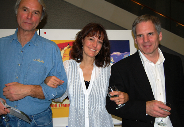 Susan Knight poses for a photo with her husband Corin Flood (right) and friend John Guenther.  David F. Rooney photo