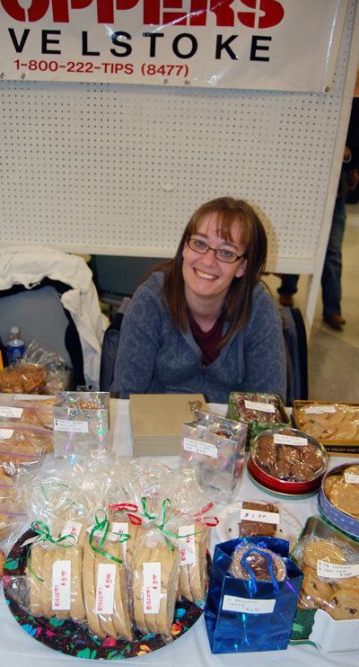 Crime Stoppers' Shawn Fillipchuk had some arresting baked goods for sale at the No Host Bazaar. David F. Rooney photo