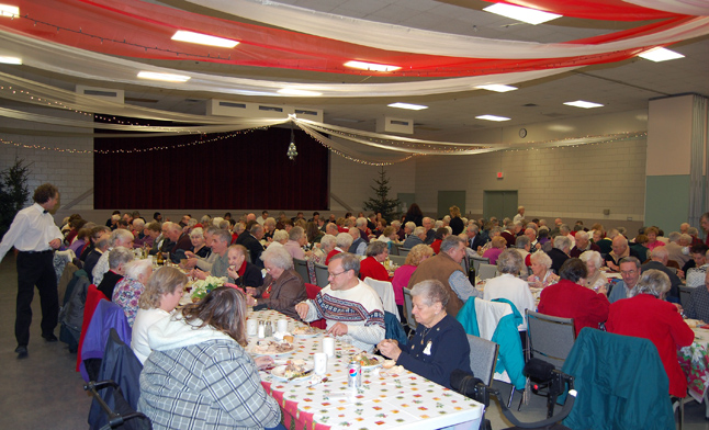 Almost 200 seniors gathered at the Community Centre on Wednesday evening for a Christmas supper that featured turkey and all the usual culinary delights. David F. Rooney photo