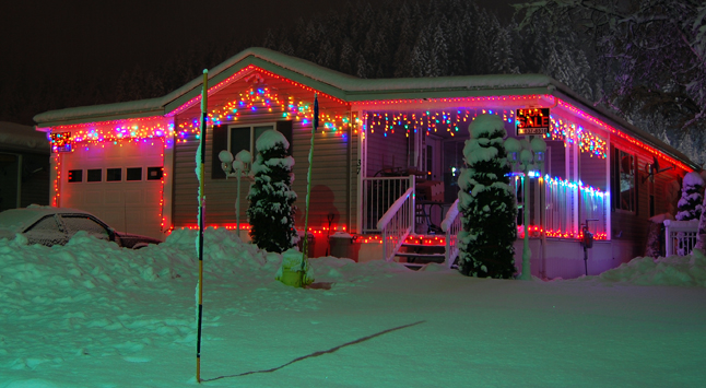 This house across the Trans-Canada in Columbia Park fairly glows.  David F. Rooney photo