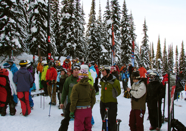 This was what part of the crowd looked like at the Freeskiing World Tour at RMR on Wednesday. Karen McColl photo