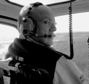 MP Jim Abbott on board a helicopter. Photo courtesy of MP Jim Abbott