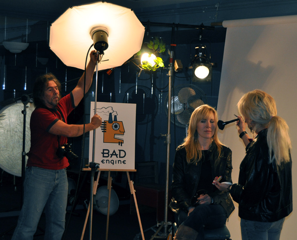 Professional photographer John Morrison adjusts the lighting in his studio as he prepares to start shooting. David F. Rooney photo