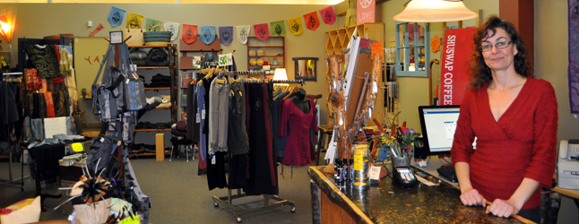 One of Revelstoke's most vibrant and colourful downtown shops, Talisman Fibre and Trading Co., is closing its doors at the end of April, says its owner, Janet Pearson. David V. Rooney photo