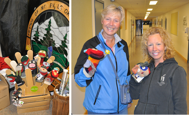 ... really adorable sock puppets like these that captured the hearts of Lynn Welock and Anne Woodhurst. Everything is being sold at rock-bottom prices so come on down to Farwell Centre (the site of Okanagan College) before 5 pm Saturday, April 27, and walk away with high-quality merchandise. David F. Rooney photo