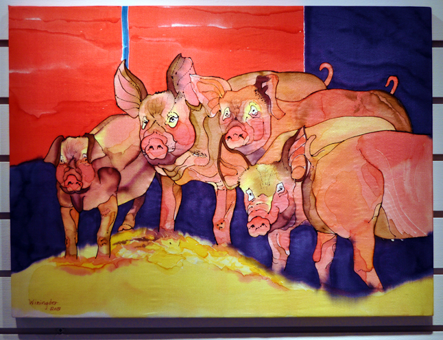 Bacon By Diane Winningder Silk painting