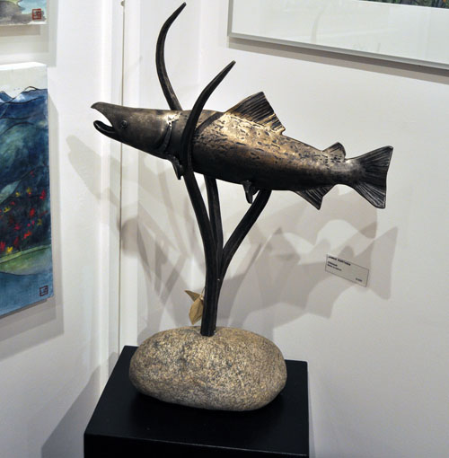 This metal salmon by James Karthien almost seems to be swimming. David F. Rooney photo