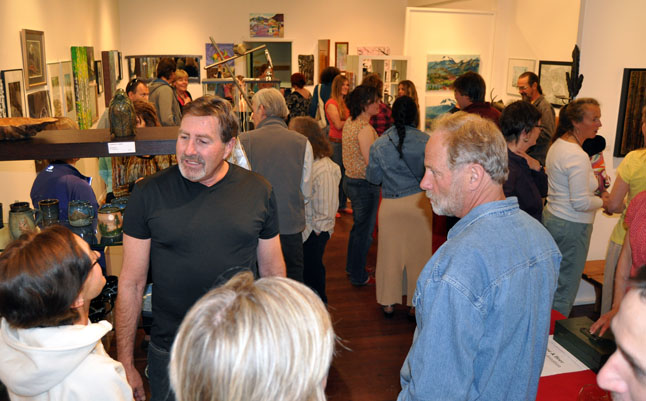 The opening party at ArtFirst! was, as always, pretty good. It brought together a fine mix of artists and patrons. David F. Rooney photo