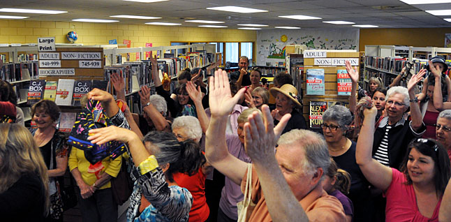 The dancing swiftly evolved into clapping and dancing throughout the crowd that attended the retirement party. David F. Rooney photo