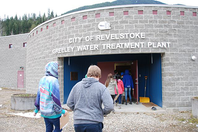 City staff gave students a tour of the Greely Creek Water Treatment Facility as part of the Know Your Watershed Program. Photo courtesy of the Columbia Basin Trust