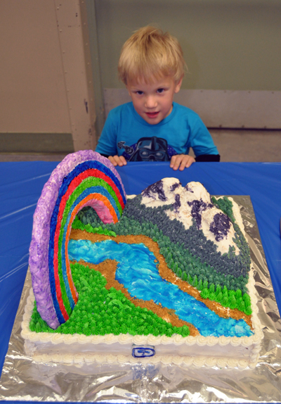 And of course there was cake. This beauty was baked by Lori Neufeld and attracted the attention of this young guy. David F. Rooney photo