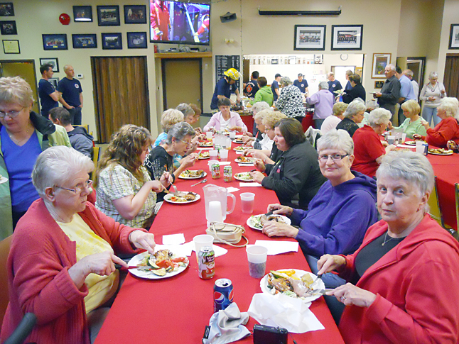 The Ladies certainly enjoyed their meal. Photo courtesy of the Revelstoke Fire Rescue Service