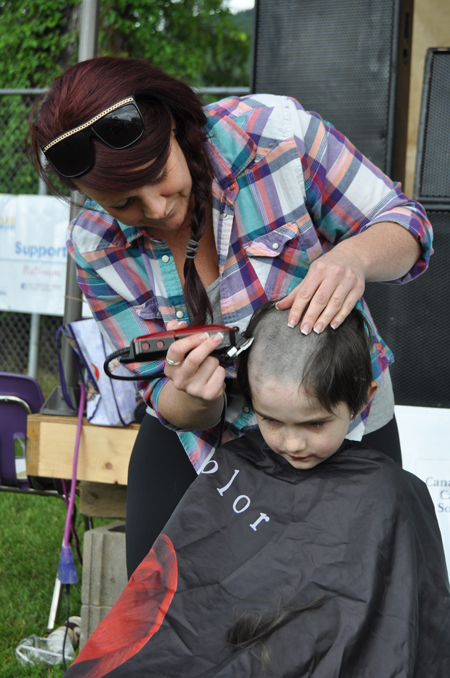 Six year-old Jack Johnson goes for the bean shave. David F. Rooney photo