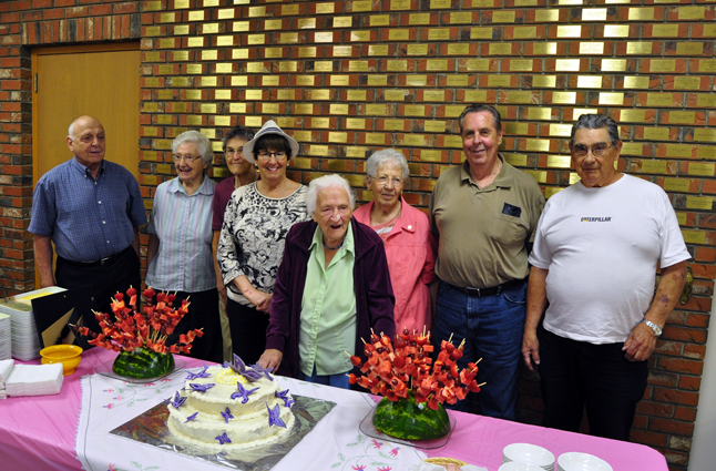 There was a heck of a nice birthday party at the Senior Citizens' Association on Wednesday. Among the many men and women who had birthdays in June was Kay Martin (center foreground) who turned 101 years of age on Thursday. Congratulations! David F. Rooney photo