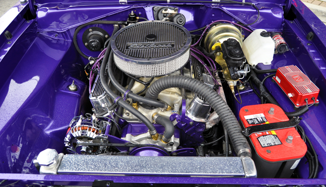 This gleaming engine compartment powers up a 1969 Barracuda. David F. Rooney photo