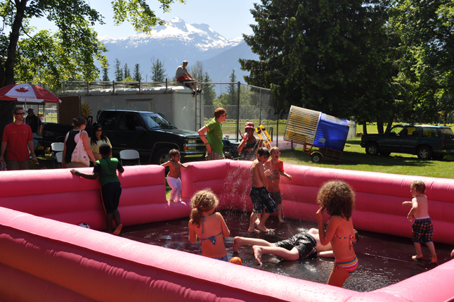 This inflatable pool was a great way for kids to burn off energy and escape the heat. David F. Rooney photo