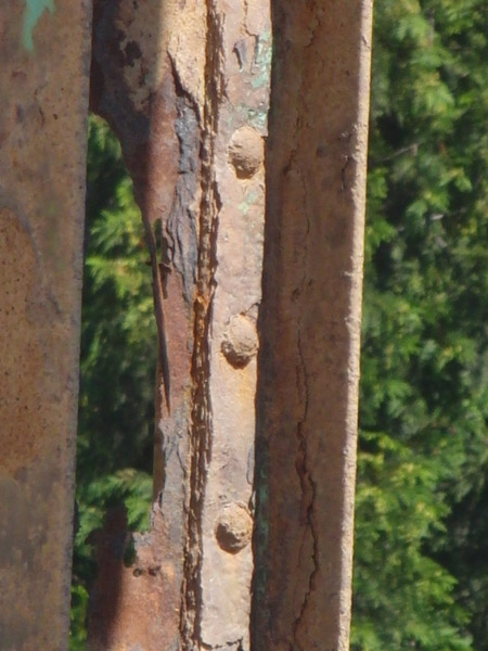 Here's a close-up view of one of the corroded girders on the structure. Hans Travnicek photo
