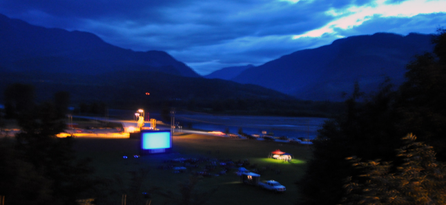 Rain, mosquitos... what else could ask for on a cloudy — and eventually rainy — Revelstoke evening. A few people watched from their vehicles but most of the adults and kids came down to Centennial Park to watch the animated comedy Hotel Transylvania had a good time while braving the elements. David F. Rooney photo