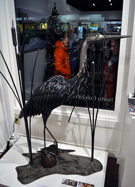 There were plenty of things to consider purchasing during Moonlight Madness on Friday evening. But somethings, like this life-sized, metal heron on sale at ArtFirst! created by sculptors Kevin Kratz and James Karthein, were destined to languish on my wish list. David F. Rooney photo