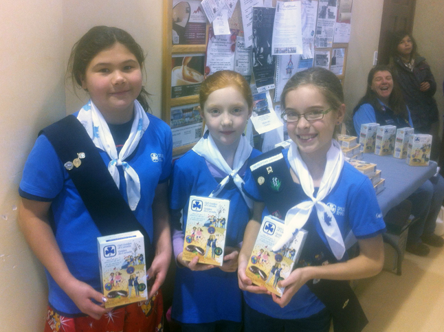 Girl Guides Jasmine Edmonds, Eden Thomas and Sophia Page were out selling those sinfully delicious Girl Guide cookies at Southside on Saturday. "Oh, rats!" you say? Well local Brownies will be at RMR next month selling them, too, so be sure to have $5 to buy box when you go skiing. David F. Rooney photo