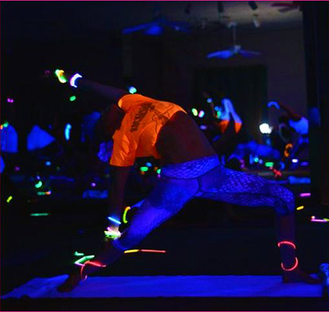 Glow in the dark yoga? Why not!