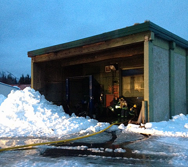The morning of Monday, January 6, was a busy one for Revelstoke Fire Rescue Service firefighters who responded to two strucxture fires, starting with a 911 call of a commercial structure fire on the 700  block of Lundell Road. Photo courtesy of Revelstoke Fire Rescue Service