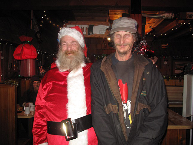 Orin Seidel greets Santa (Rob Robertson). Laura Stovel photo