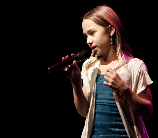 Singing for a live audience at the Performing Arts Centre was a big deal for young singers like Saelin Cadieux. Sarah Mickel photo