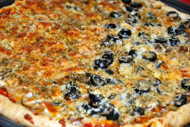 Different toppings on one pizza make family preferences easier.