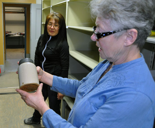 Sheryl particularly liked liked some of the smaller items like this ceramic mason jar.  David F. Rooney photo